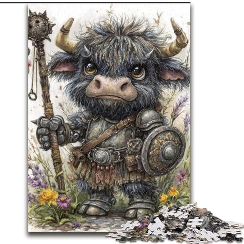 Puzzle für Erwachsene, 1000 Teile, süße Hochlandkuh, Lernspielzeug, einzigartige Geburtstags- und Geschenkideen für Kinder ab 14 Jahren (Größe 50x75cm) von MrChunlong