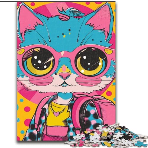 Puzzle für Erwachsene, 1000 Teile, süße Katze, Familienunterhaltungsspielzeug, ganze Familie, ab 14 Jahren (Größe 50x75cm) von MrChunlong