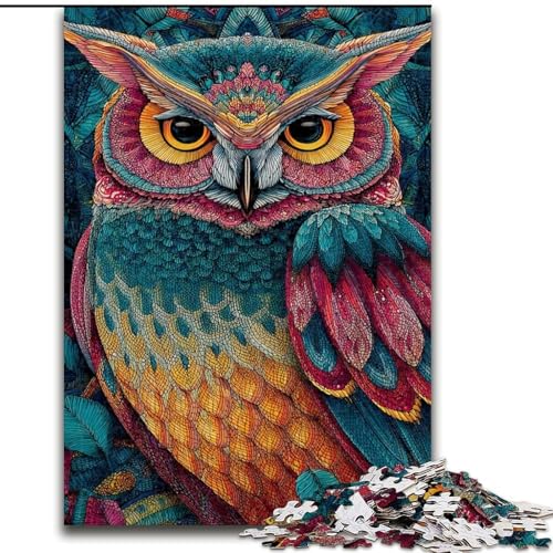 Puzzle für Erwachsene, 1000 Teile, süße kleine Eule, Spiele, Spielzeug, Geschenk, einzigartige Geburtstags- und Geschenkideen für Kinder ab 14 Jahren (Größe 26x38cm) von MrChunlong