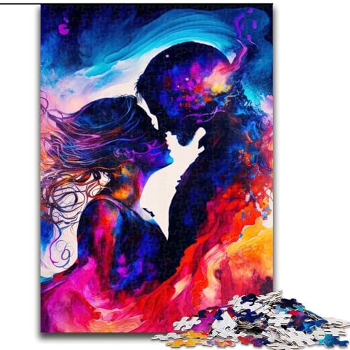 Puzzle für Erwachsene, 1000 Teile, verliebtes Zwillingsflammenpaar, aus Pappe, Geburtstage, Weihnachten, Halloween, Erntedankfest, Ostern, 1000 Teile(26x38cm) von MrChunlong