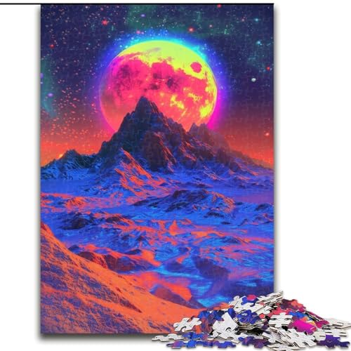 Puzzle für Erwachsene, 1000 farbenfrohe, wunderschöne Berge aus Holz, Spielzeug, Geschenk, pädagogisches, intellektuelles, entspannendes Familienspiel, 50x75cm, für interaktives Familienspiel von MrChunlong