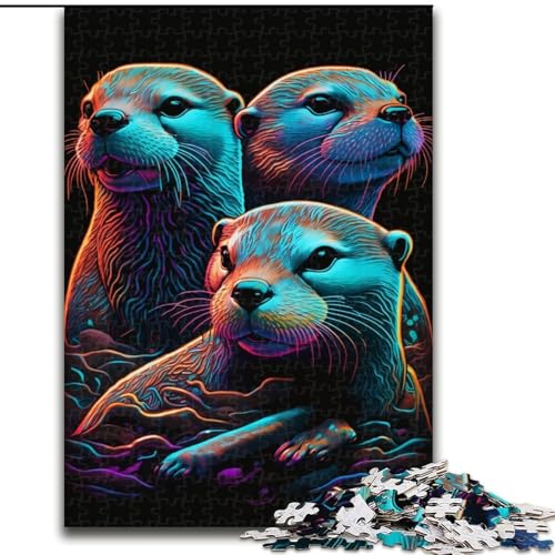 Puzzle für Erwachsene, 1000 farbige Otter aus Holz, für Teenager ab 14 Jahren, Heimdekoration, 50x75cm, DIY-Kunstdekor von MrChunlong