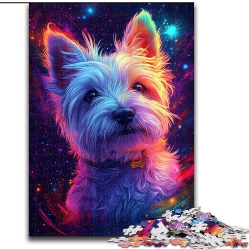 Puzzle für Erwachsene, 1000-teiliges Galaxie-Hunde-Puzzle aus Holz, Geburtstage, Feiertage, Weltraum-Party-Dekorationen, 1000 Teile(50x75cm) von MrChunlong