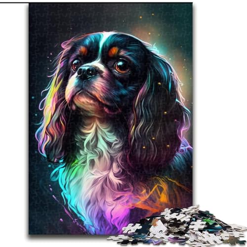 Puzzle für Erwachsene, 1000-teiliges King Charles Spaniel-Puzzle aus Pappe, Weihnachten, Halloween, Ostern, Neujahr, 1000 Teile(26x38cm) von MrChunlong