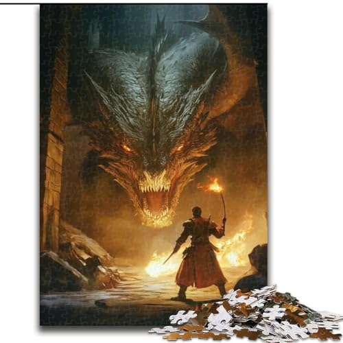 Puzzle für Erwachsene, 1000-teiliges Puzzle, Fantasy-Drache, Lernspielzeug für Erwachsene, ganze Familie ab 14 Jahren (Größe 50x75cm) von MrChunlong