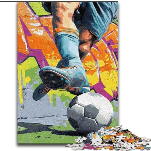 Puzzle für Erwachsene, 1000-teiliges Puzzle, Fußball-Ölgemälde, Lernspielzeug für Erwachsene, ganze Familie ab 14 Jahren (Größe 50x75cm) von MrChunlong