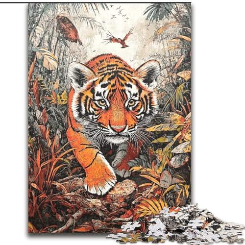 Puzzle für Erwachsene, 1000-teiliges Puzzle, Herbsttiger, Lernspielzeug für Erwachsene, ganze Familie ab 14 Jahren (Größe 50x75cm) von MrChunlong