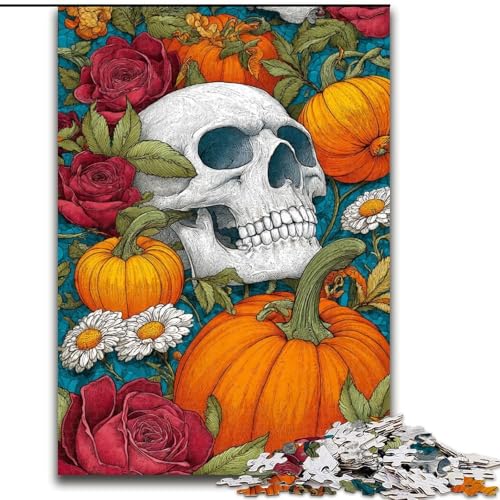 Puzzle für Erwachsene, 1000-teiliges Puzzle, Kürbisskelett, Lernspielzeug für Erwachsene, ganze Familie ab 14 Jahren (Größe 50x75cm) von MrChunlong