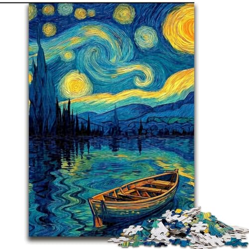 Puzzle für Erwachsene, 1000-teiliges Puzzle, Sternenhimmel-Boot, dekomprimierendes intellektuelles Lernspielzeug, ganze Familie (Größe 50x75cm) von MrChunlong