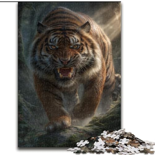 Puzzle für Erwachsene, 1000-teiliges Puzzle, Waldtiger, Lernspielzeug, einzigartige Geburtstags- und Geschenkideen für Kinder ab 14 Jahren (Größe 26x38cm) von MrChunlong