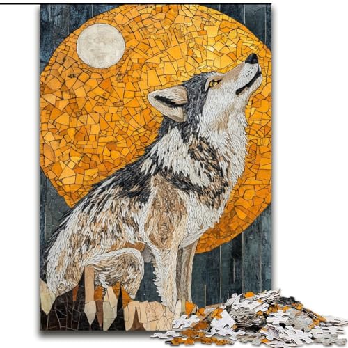 Puzzle für Erwachsene, 1000-teiliges Puzzle, Wolf Art, Lernspielzeug für Erwachsene, ganze Familie ab 14 Jahren (Größe 50x75cm) von MrChunlong