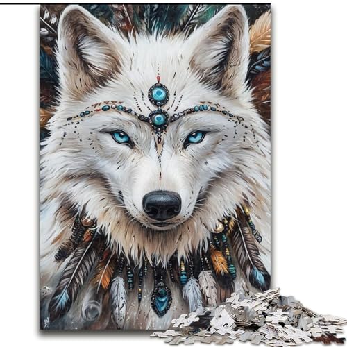 Puzzle für Erwachsene, 1000-teiliges Puzzle, Wolfstotem, Lernspielzeug für Erwachsene, ganze Familie ab 14 Jahren (Größe 26x38cm) von MrChunlong