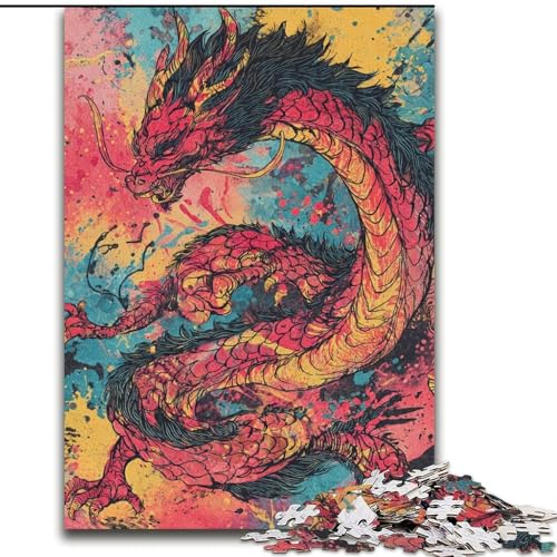 Puzzle für Erwachsene, 1000-teiliges Puzzle, chinesischer Drache, Lernspielzeug für Erwachsene, ganze Familie ab 14 Jahren (Größe 26x38cm) von MrChunlong