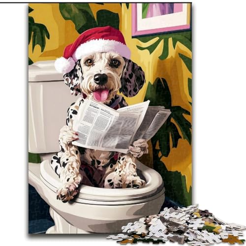 Puzzle für Erwachsene, 1000-teiliges Puzzle Dalmatiner auf der Toilette, Lernspielzeug für Kinder ab 14 Jahren, ganze Familie (Größe 50x75cm) von MrChunlong