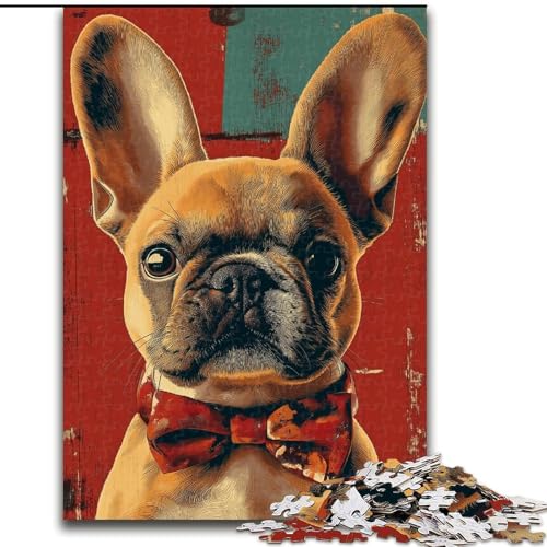 Puzzle für Erwachsene, 1000-teiliges Puzzle Französische Bulldogge, Lernspielzeug für Kinder ab 14 Jahren, ganze Familie (Größe 50x75cm) von MrChunlong