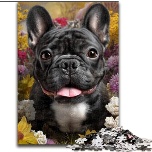 Puzzle für Erwachsene, 1000-teiliges Puzzle Französische Bulldogge, Lernspielzeug für Kinder ab 14 Jahren, ganze Familie (Größe 50x75cm) von MrChunlong