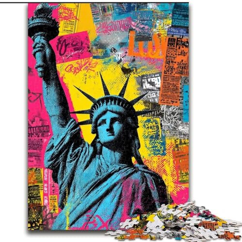 Puzzle für Erwachsene, 1000-teiliges Puzzle Freiheitsstatue, Lernspielzeug für Erwachsene, ganze Familie ab 14 Jahren (Größe 26x38cm) von MrChunlong