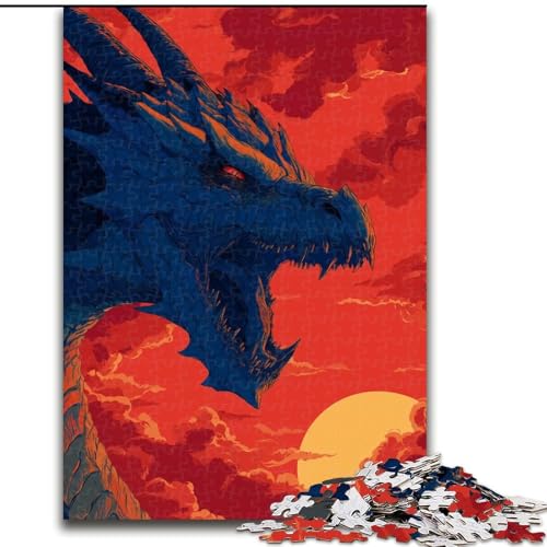 Puzzle für Erwachsene, 1000-teiliges Puzzle Geheimnisvoller Drache, Lernspielzeug für Kinder ab 14 Jahren, ganze Familie (Größe 26x38cm) von MrChunlong