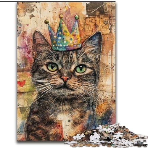 Puzzle für Erwachsene, 1000-teiliges Puzzle Happy Birthday Cat, Lernspielzeug für Kinder ab 14 Jahren, ganze Familie (Größe 50x75cm) von MrChunlong