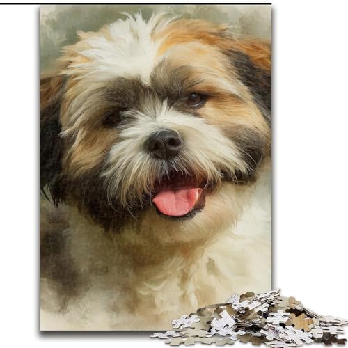 Puzzle für Erwachsene, 1000-teiliges Puzzle Happy Dog, Lernspielzeug, einzigartige Geburtstags- und Geschenkideen für Kinder ab 14 Jahren (Größe 26x38cm) von MrChunlong