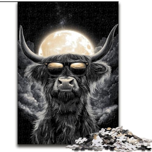 Puzzle für Erwachsene, 1000-teiliges Puzzle Hochlandkuh, Lernspielzeug, einzigartige Geburtstags- und Geschenkideen für Kinder ab 14 Jahren (Größe 50x75cm) von MrChunlong