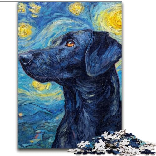 Puzzle für Erwachsene, 1000-teiliges Puzzle Nachthimmel-Labrador, Lernspielzeug, einzigartige Geburtstags- und Geschenkideen für Kinder ab 14 Jahren (Größe 50x75cm) von MrChunlong