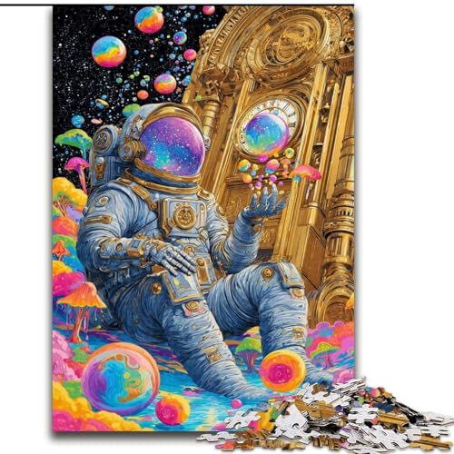 Puzzle für Erwachsene, 1000-teiliges Puzzle Psychedelischer Astronaut, Lernspielzeug für Erwachsene, ganze Familie ab 14 Jahren (Größe 26x38cm) von MrChunlong