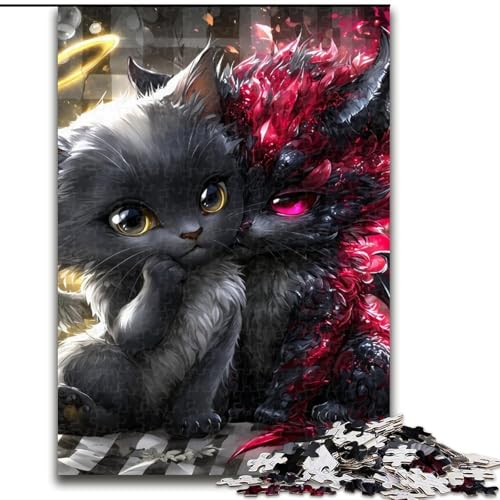 Puzzle für Erwachsene, 1000-teiliges Puzzle Teufelskätzchen, dekomprimierendes intellektuelles Lernspielzeug ganze Familie (Größe 50x75cm) von MrChunlong