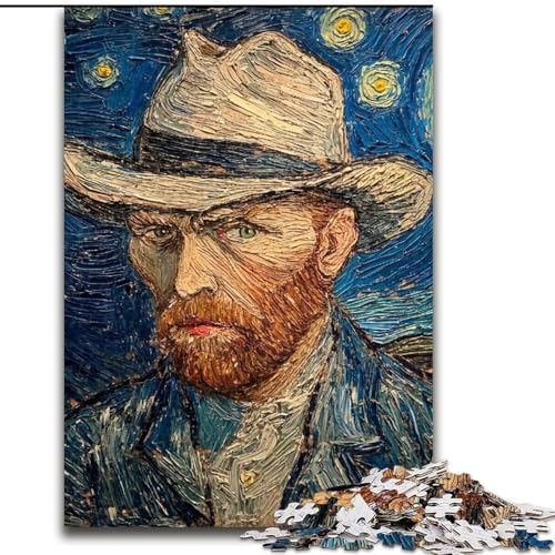 Puzzle für Erwachsene, 1000-teiliges Puzzle Van Gogh Nachthimmel, Lernspielzeug, einzigartige Geburtstags- und Geschenkideen für Kinder ab 14 Jahren (Größe 50x75cm) von MrChunlong