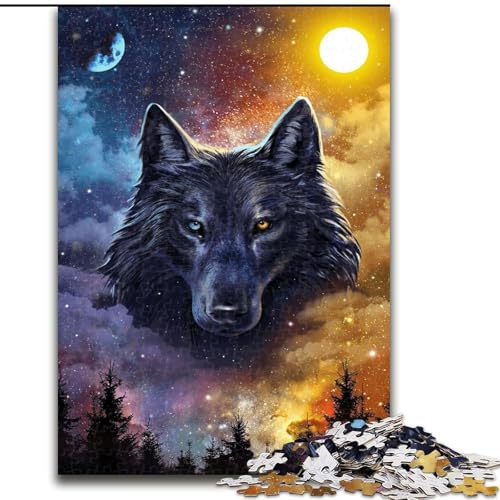 Puzzle für Erwachsene, 1000-teiliges Puzzle Wolf, Lernspielzeug für Erwachsene, ganze Familie ab 14 Jahren (Größe 26x38cm) von MrChunlong