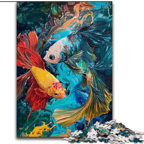 Puzzle für Erwachsene, 1000-teiliges Puzzle Yin-Yang Koi, Lernspielzeug für Erwachsene, ganze Familie ab 14 Jahren (Größe 50x75cm) von MrChunlong