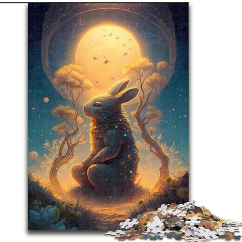Puzzle für Erwachsene,1000 Teile,Kaninchen-Illusion aus Holz,perfekte DIY-Kunstdekoration oder Geburtstagsgeschenk,50x75cm,Spaß beim Basteln für die ganze Familie,perfekt für Geburtstage,Feiertage von MrChunlong