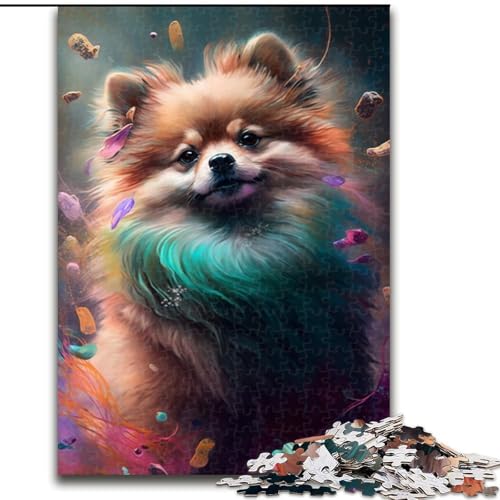 Puzzle für Erwachsene,1000 Teile,Zwergspitz-Gemälde aus Holz,perfekte DIY-Kunstdekoration oder Geburtstagsgeschenk,50x75cm,Spaß beim Basteln für die ganze Familie,perfekt für Geburtstage,Feiertage von MrChunlong