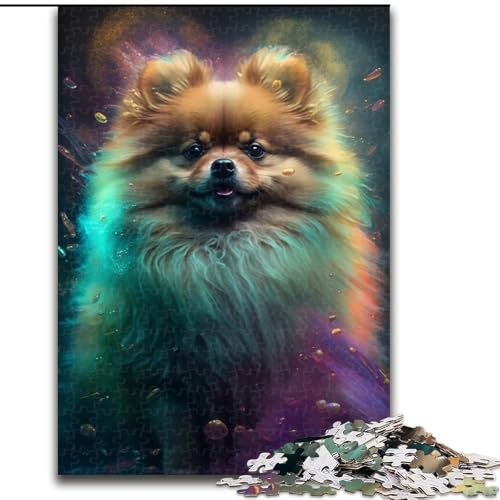 Puzzle für Erwachsene,1000 Teile,Zwergspitz-Gemälde aus Holz,perfekte DIY-Kunstdekoration oder Geburtstagsgeschenk,50x75cm,Spaß beim Basteln für die ganze Familie,perfekt für Geburtstage,Feiertage von MrChunlong