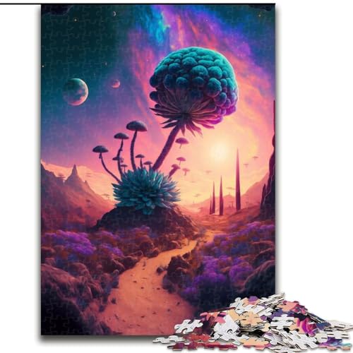 Puzzle für Erwachsene 1000 Pilzplaneten aus Holz, Spielzeug, Geschenk, pädagogisches, intellektuelles, entspannendes Familienspiel, 50x75cm, für interaktives Familienspiel von MrChunlong