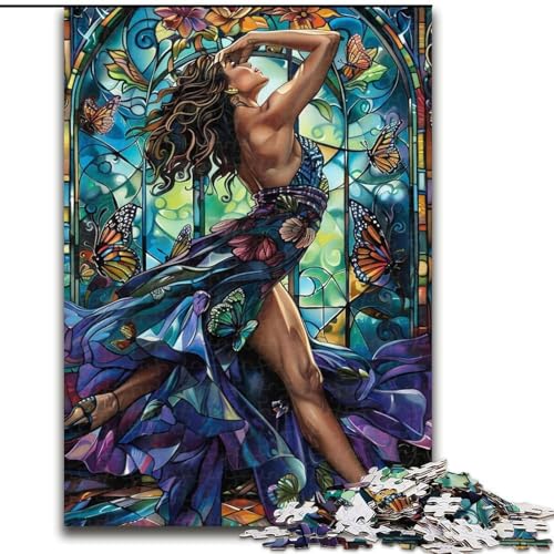 Puzzle für Erwachsene 1000 Teile, Buntglasfrau, Spielzeug, Lernspiele, Stressabbau, Eltern-Kind-Interaktion (Größe 26x38cm) von MrChunlong