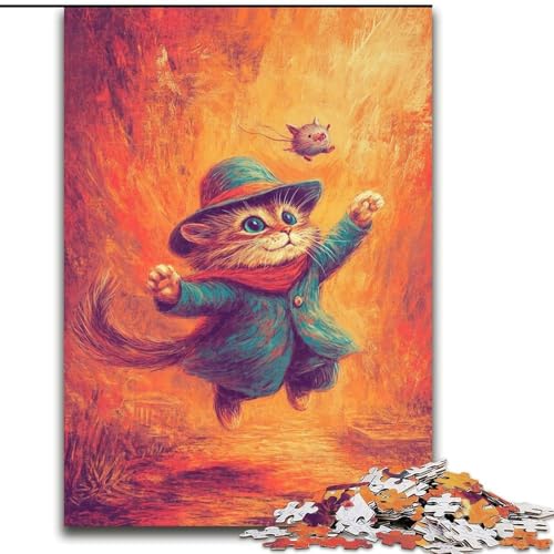 Puzzle für Erwachsene 1000 Teile Bauernhofkatze, Spiele, Spielzeug, Geschenk, einzigartige Geburtstags- und Geschenkideen für Kinder ab 14 Jahren (Größe 26x38cm) von MrChunlong