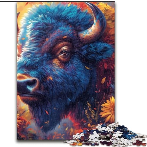 Puzzle für Erwachsene 1000 Teile Blumen und Bisons, Spielzeug, Lernspiele, Stressabbau, Eltern-Kind-Interaktion (Größe 26x38cm) von MrChunlong