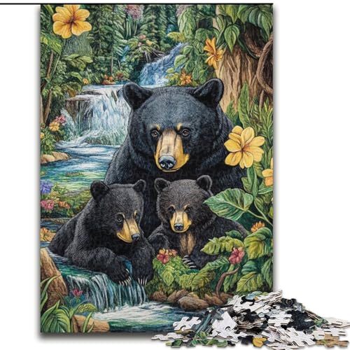 Puzzle für Erwachsene 1000 Teile Dschungel-Schwarzbär, Spielzeug, Lernspiele, Stressabbau, Eltern-Kind-Interaktion (Größe 50x75cm) von MrChunlong