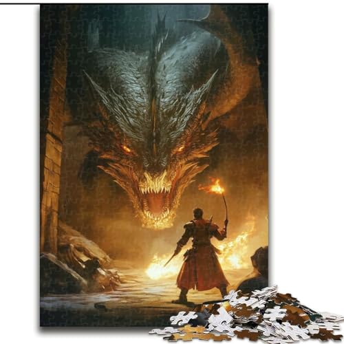Puzzle für Erwachsene 1000 Teile Fantasy-Drache, Spielzeug, Lernspiele, Stressabbau, Eltern-Kind-Interaktion (Größe 26x38cm) von MrChunlong
