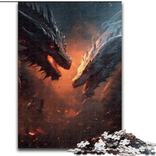 Puzzle für Erwachsene 1000 Teile Fliegender Drache, Spielzeug, Lernspiele, Stressabbau, Eltern-Kind-Interaktion (Größe 26x38cm) von MrChunlong