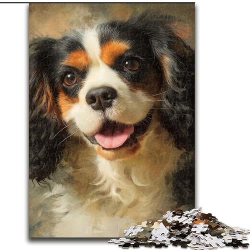 Puzzle für Erwachsene 1000 Teile Glücklicher Hund, Spielzeug, Lernspiele, Stressabbau, Eltern-Kind-Interaktion (Größe 26x38cm) von MrChunlong