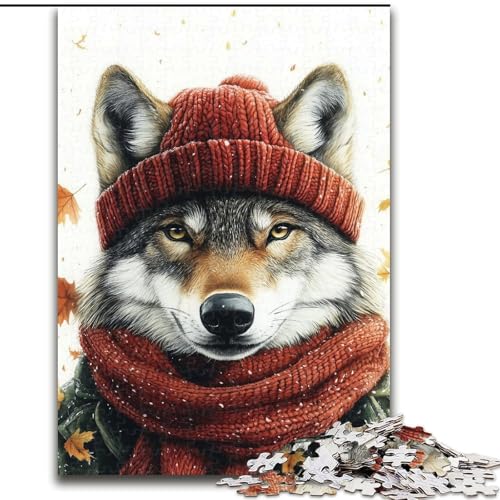 Puzzle für Erwachsene 1000 Teile Herbstwolf, Spielzeug, Lernspiele, Stressabbau, Eltern-Kind-Interaktion (Größe 26x38cm) von MrChunlong