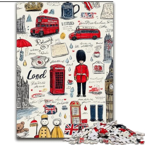 Puzzle für Erwachsene 1000 Teile London, Spielzeug, Lernspiele, Stressabbau, Eltern-Kind-Interaktion (Größe 50x75cm) von MrChunlong