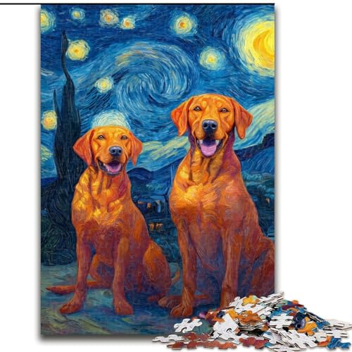 Puzzle für Erwachsene 1000 Teile Nachthimmel Labrador, Spielzeug Lernspiele Stressabbau Eltern-Kind-Interaktion (Größe 50x75cm) von MrChunlong