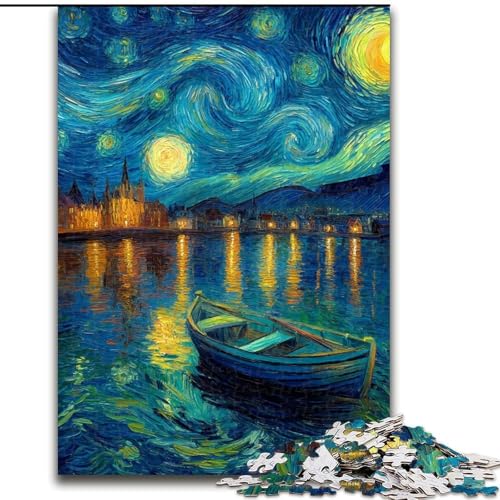Puzzle für Erwachsene 1000 Teile Sternenhimmelboot, Spielzeug, Lernspiele, Stressabbau, Eltern-Kind-Interaktion (Größe 50x75cm) von MrChunlong