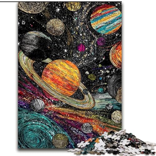 Puzzle für Erwachsene 1000 Teile Universum Galaxie, Spielzeug Lernspiele Stressabbau Eltern-Kind-Interaktion (Größe 26x38cm) von MrChunlong
