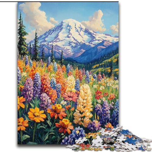 Puzzle für Erwachsene mit 1000 Teilen, Blumenberge, Familienunterhaltungsspielzeug, ganze Familie, ab 14 Jahren (Größe 50x75cm) von MrChunlong