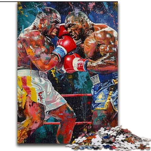 Puzzle für Erwachsene mit 1000 Teilen, Boxer, Familienunterhaltungsspielzeug, ganze Familie, ab 14 Jahren (Größe 26x38cm) von MrChunlong