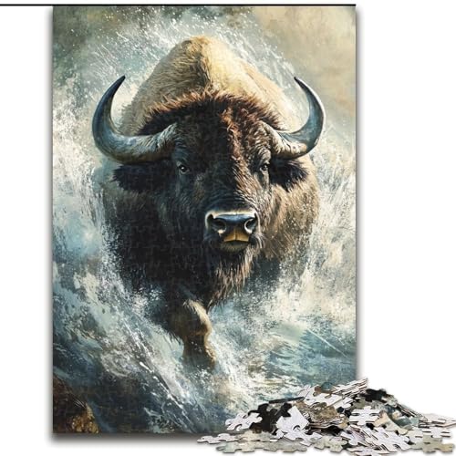 Puzzle für Erwachsene mit 1000 Teilen, Büffel, Familienunterhaltungsspielzeug, ganze Familie, ab 14 Jahren (Größe 26x38cm) von MrChunlong
